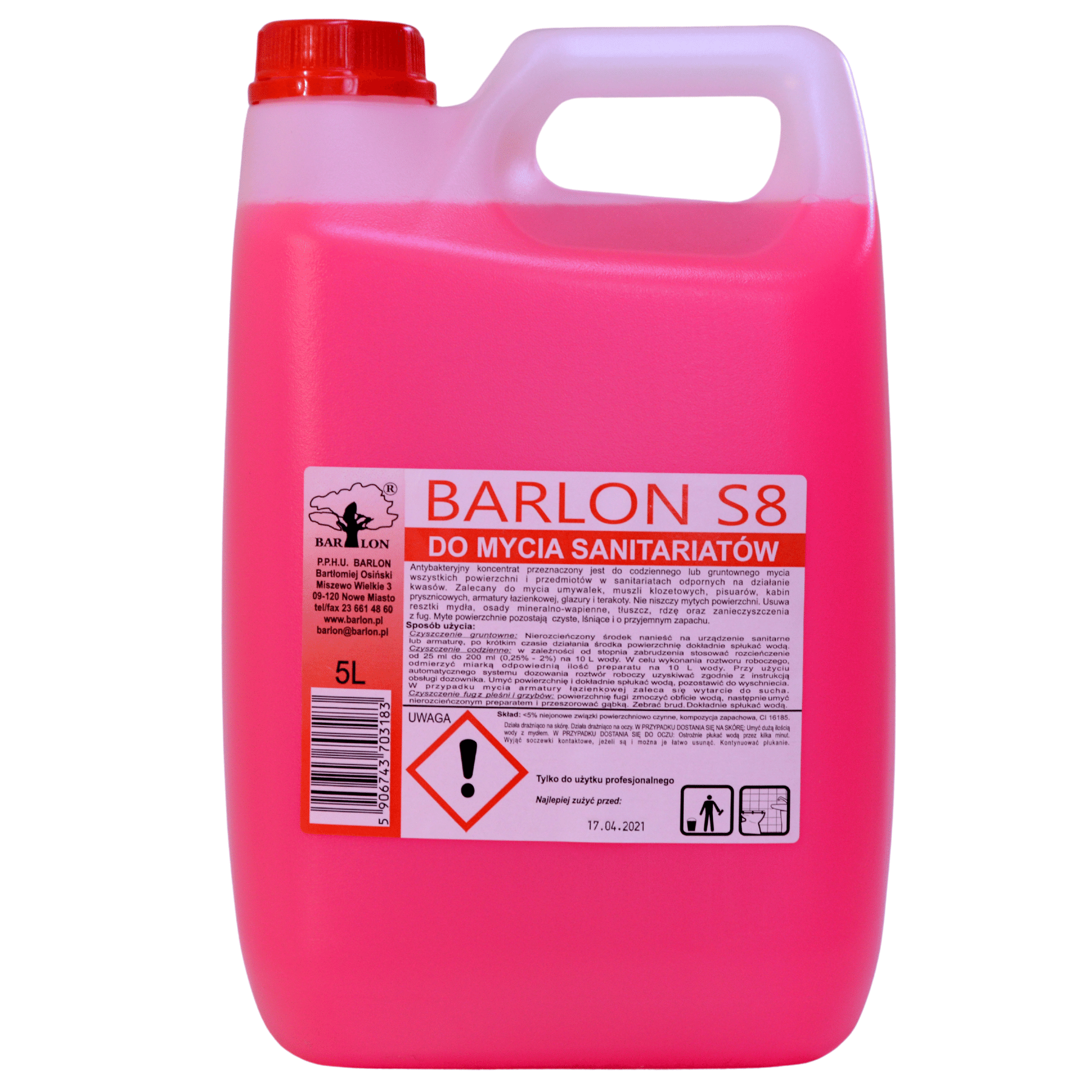 Barlon S8 koncentrat do mycia sanitariatów 5 l